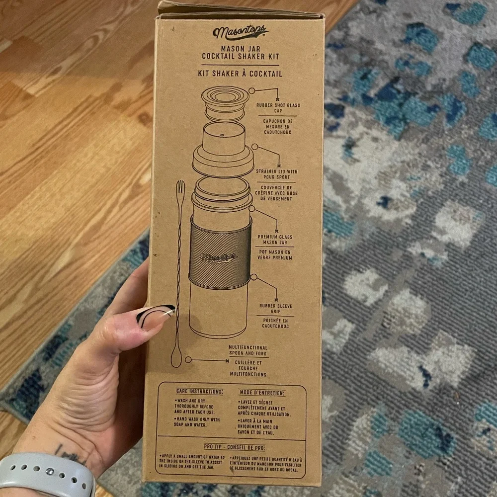 🍸 Mason Jar Cocktail Shaker Kit - Teal 🍸